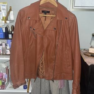 Brown Forever 21 brown leather jacket Sz Large
